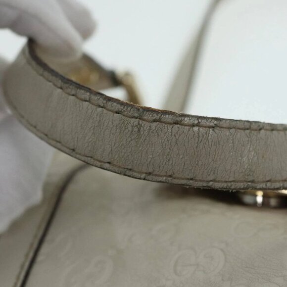 GUCCI GG Canvas Guccissima Hand Bag White Gold - Picture 11 of 16